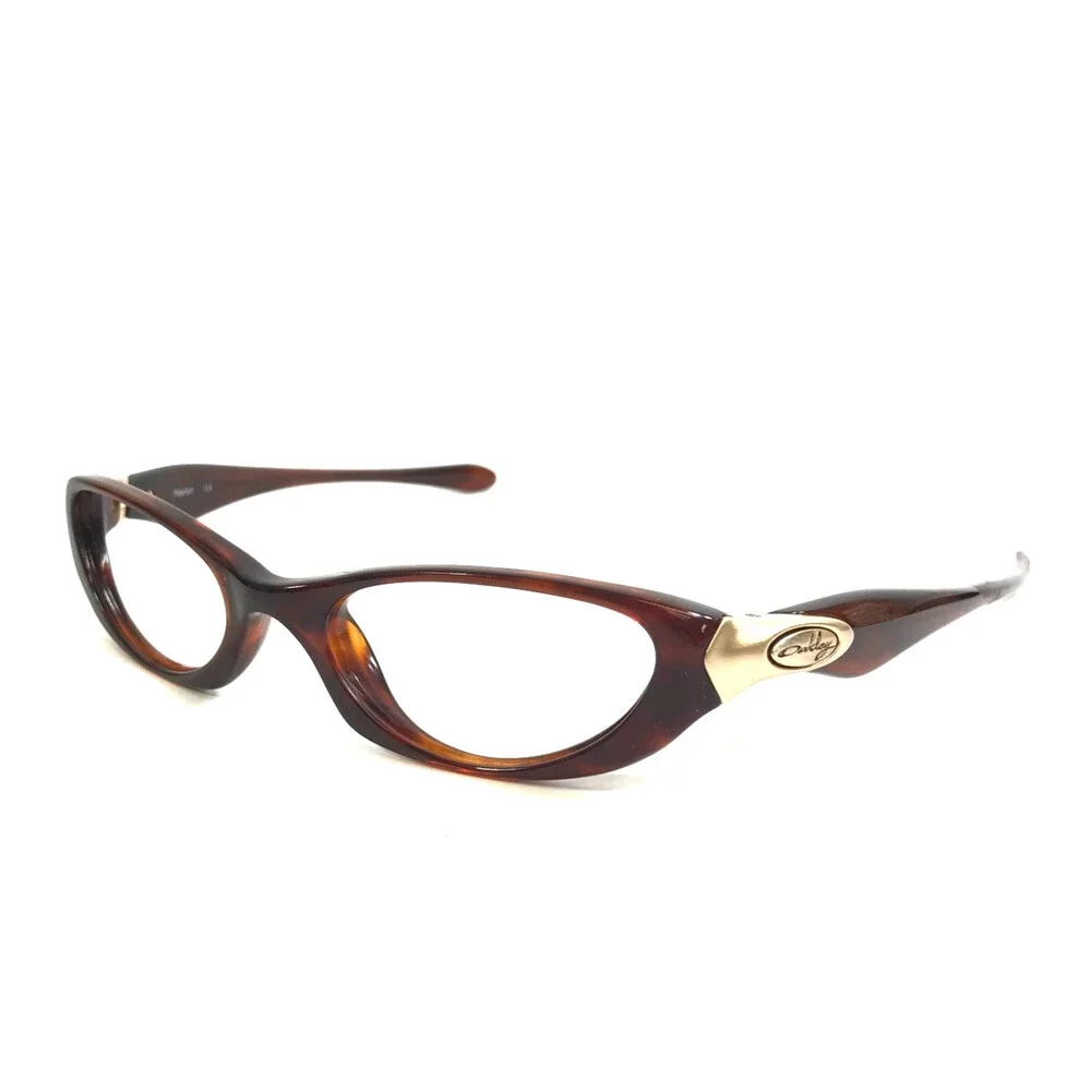 Vintage Oakley Eyeglasses Frames Haylon Brown Tortoise Gold Oval 47-20-135